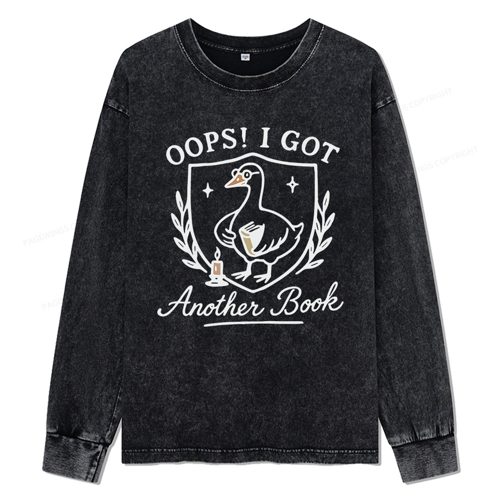 Pagewings Oops I Got Another Book Unisex Washed Long Sleeve T-shirt