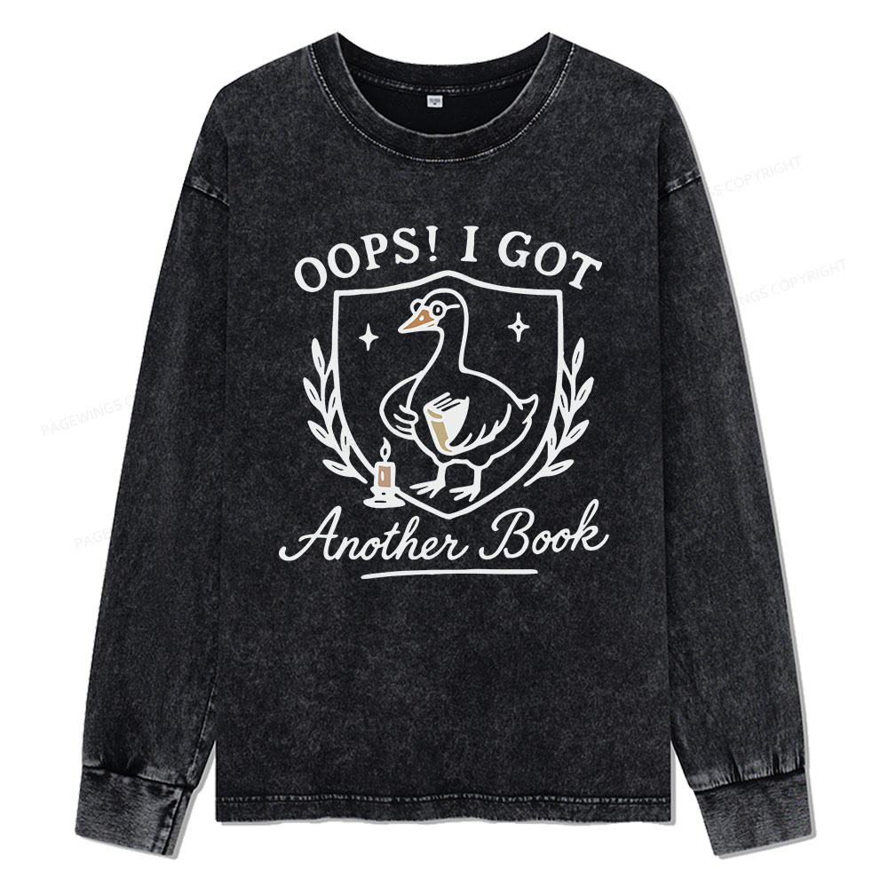 Pagewings Oops I Got Another Book Unisex Washed Long Sleeve T-shirt