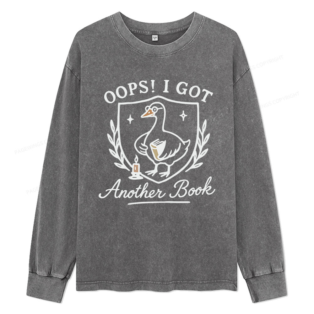 Pagewings Oops I Got Another Book Unisex Washed Long Sleeve T-shirt