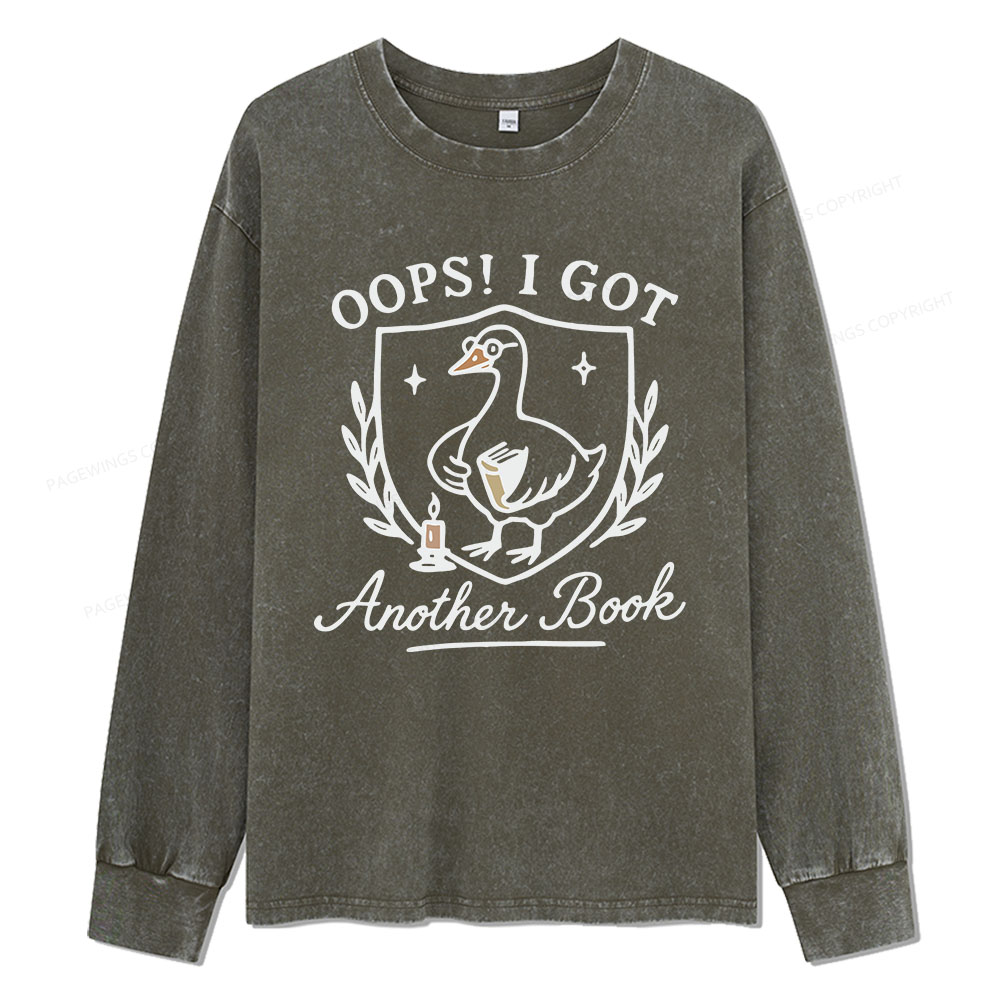 Pagewings Oops I Got Another Book Unisex Washed Long Sleeve T-shirt
