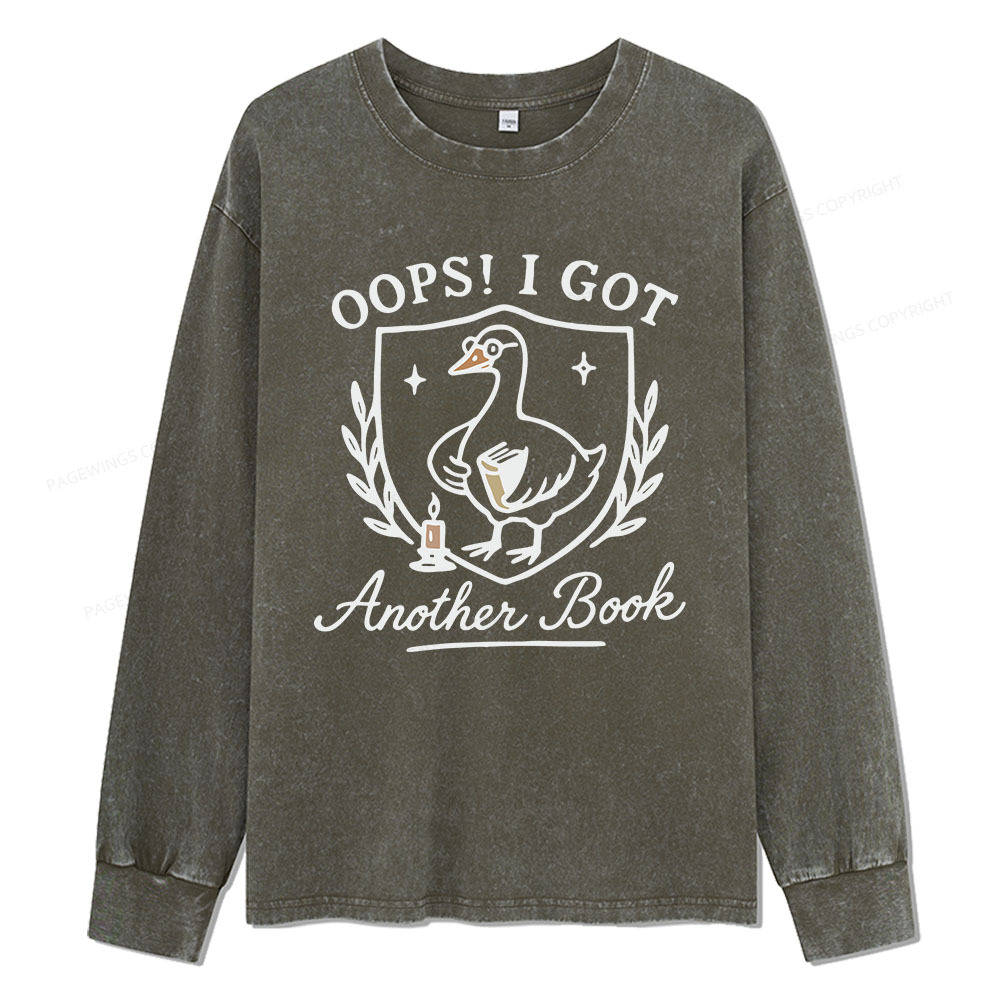 Pagewings Oops I Got Another Book Unisex Washed Long Sleeve T-shirt