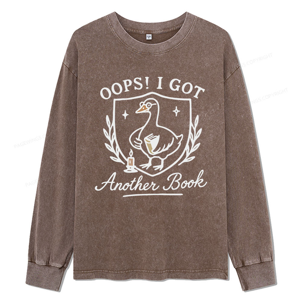 Pagewings Oops I Got Another Book Unisex Washed Long Sleeve T-shirt