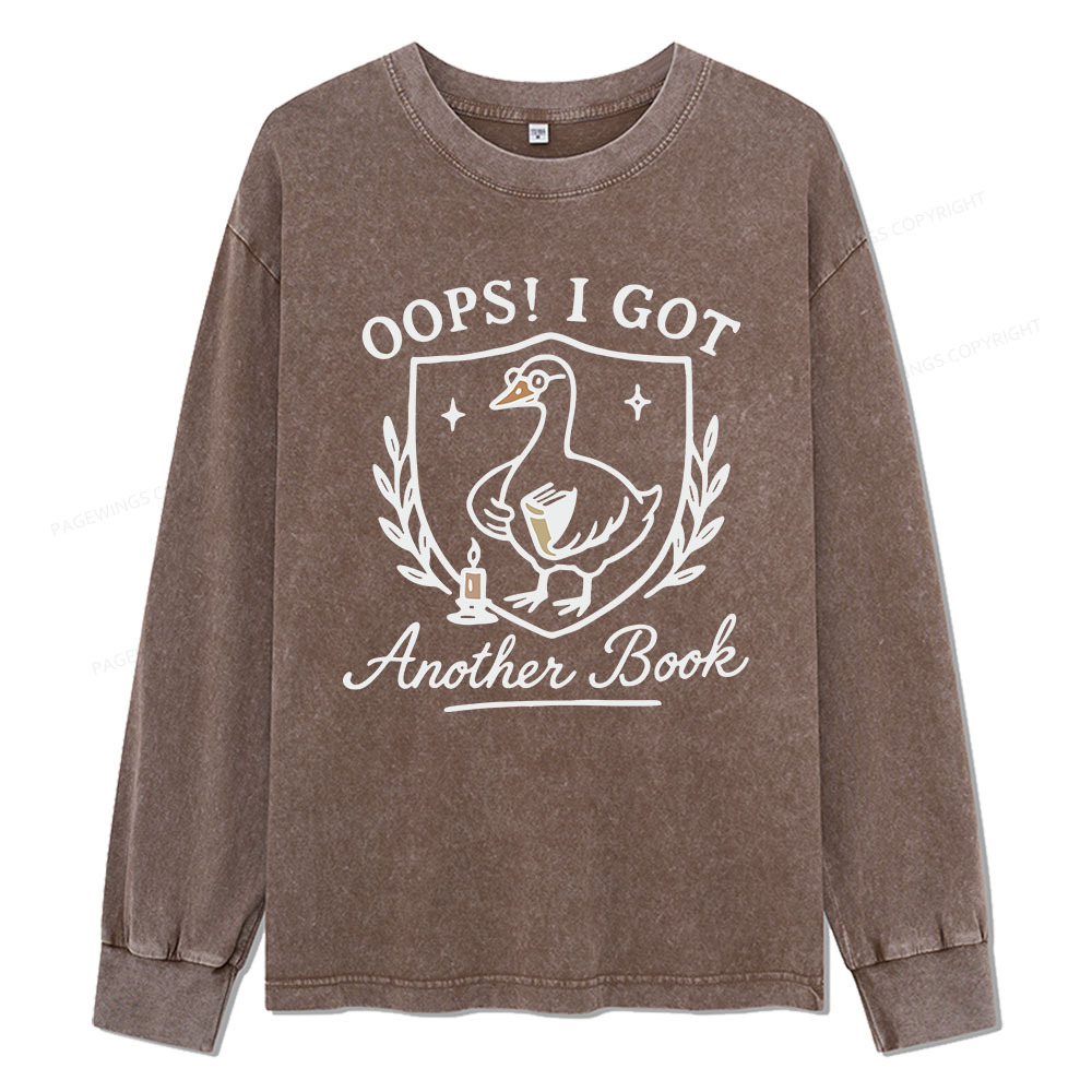 Pagewings Oops I Got Another Book Unisex Washed Long Sleeve T-shirt