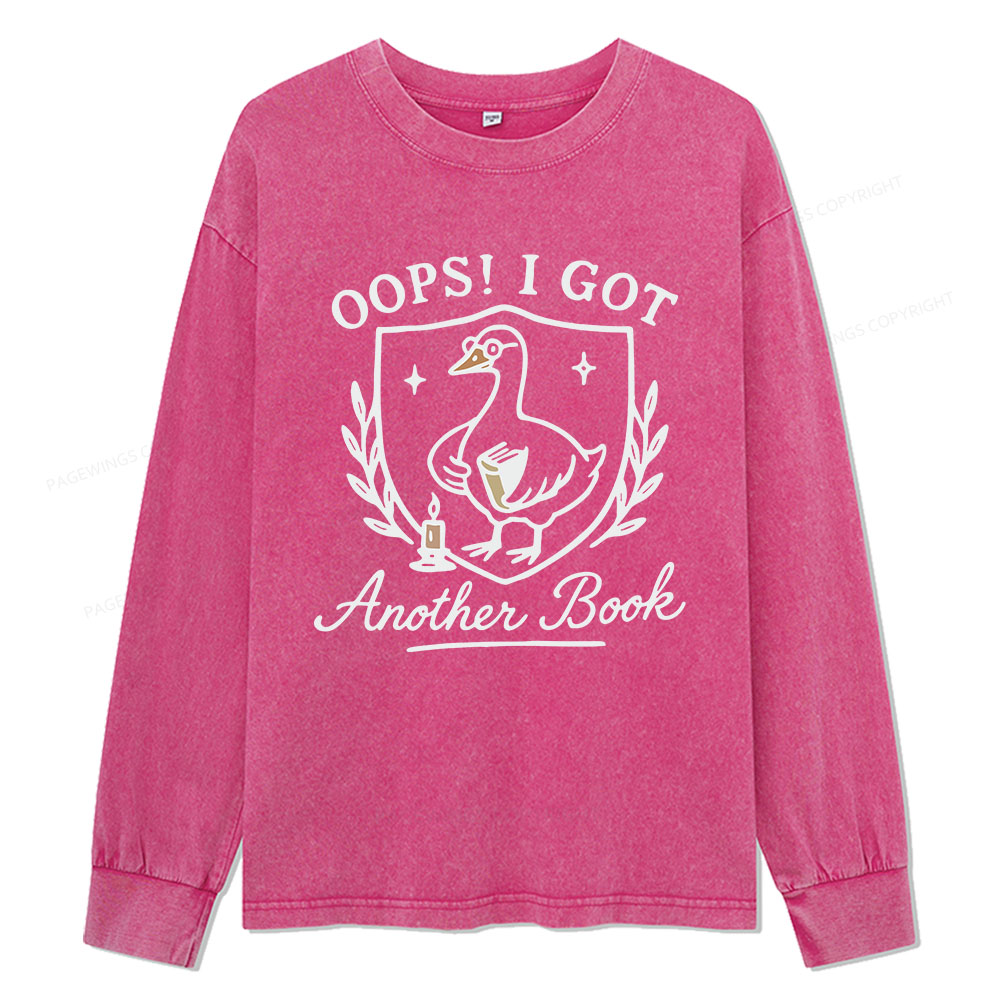 Pagewings Oops I Got Another Book Unisex Washed Long Sleeve T-shirt