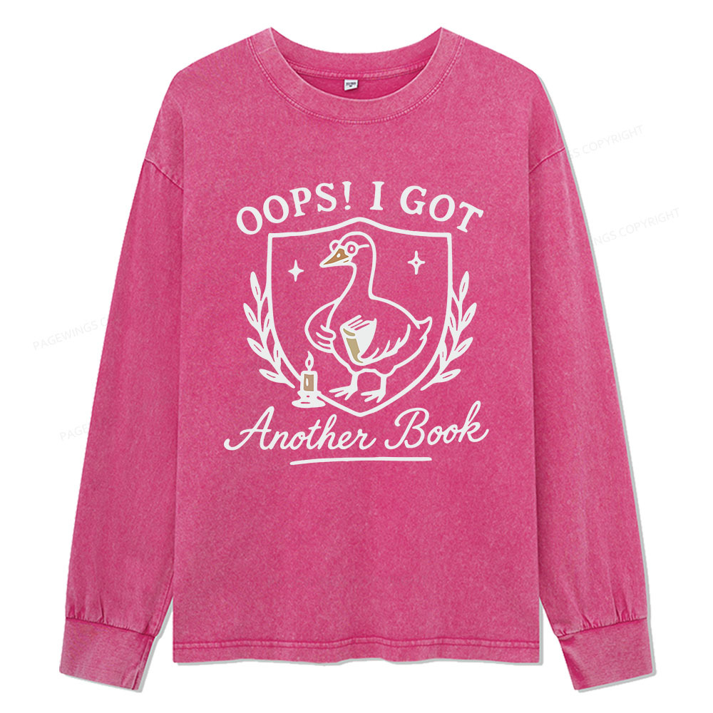 Pagewings Oops I Got Another Book Unisex Washed Long Sleeve T-shirt