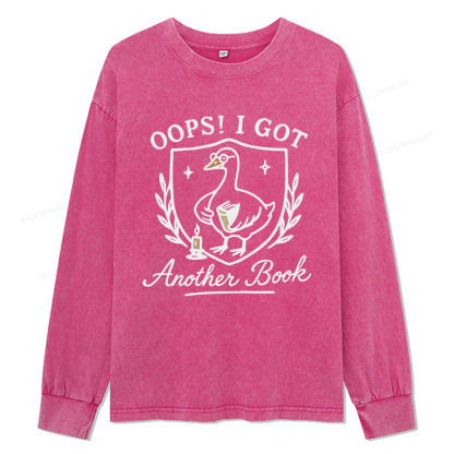 Pagewings Oops I Got Another Book Unisex Washed Long Sleeve T-shirt