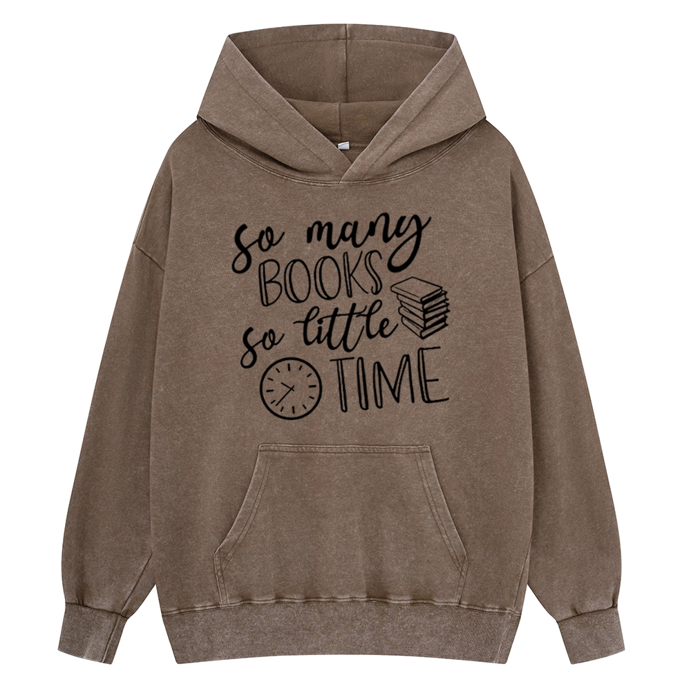Pagewings So Many Books So Little Time Unisex Washed Hoodie