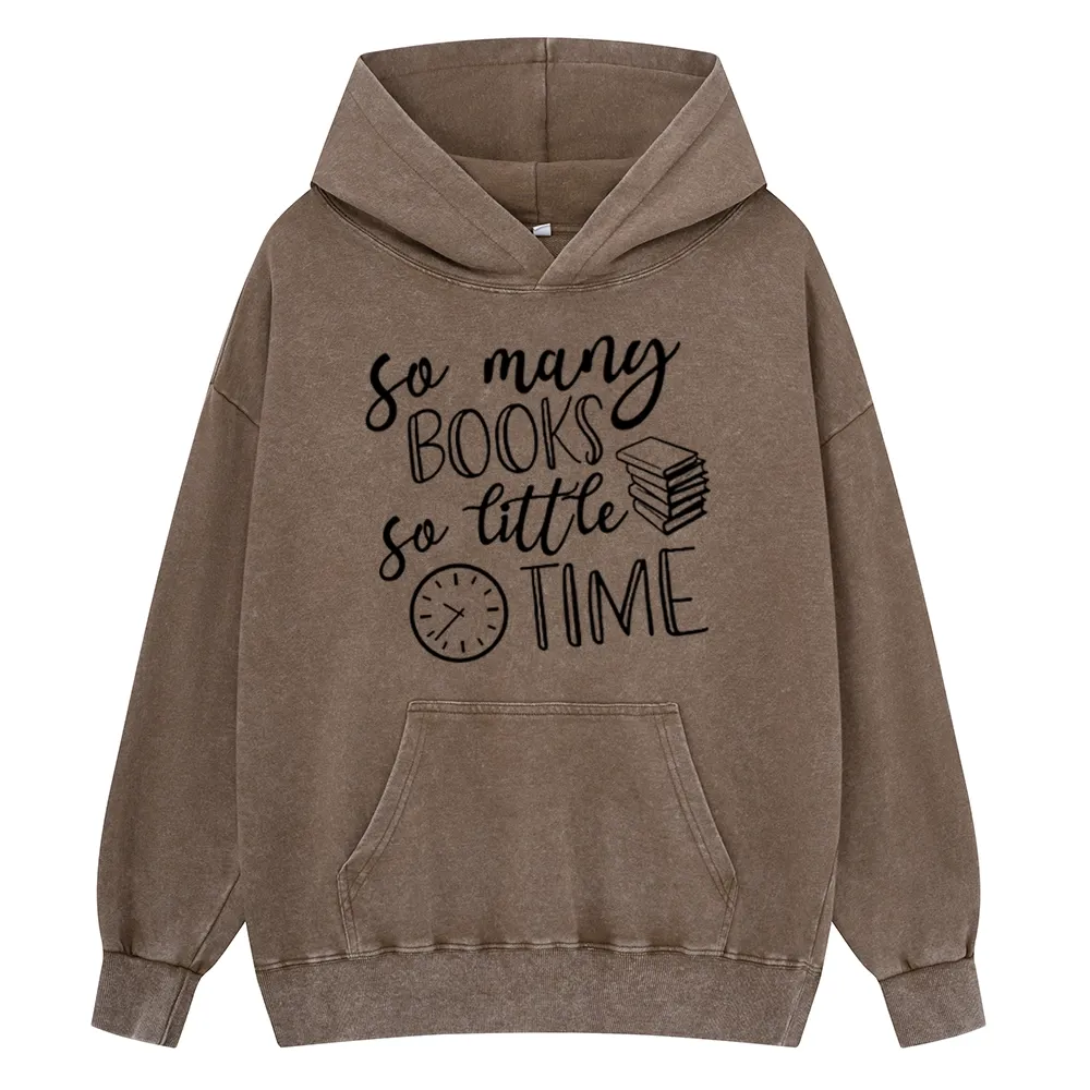 Pagewings So Many Books So Little Time Unisex Washed Hoodie