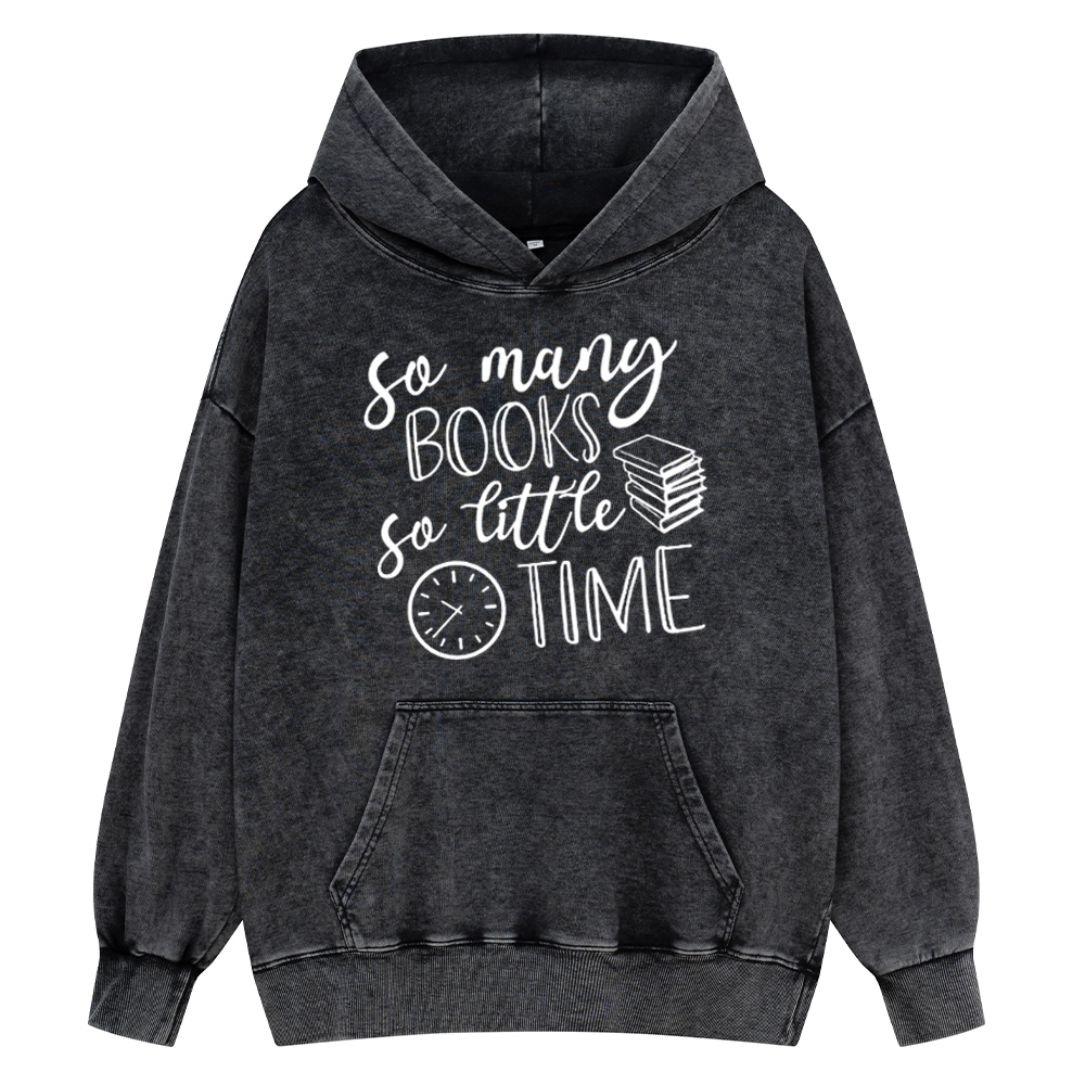 Pagewings So Many Books So Little Time Unisex Washed Hoodie