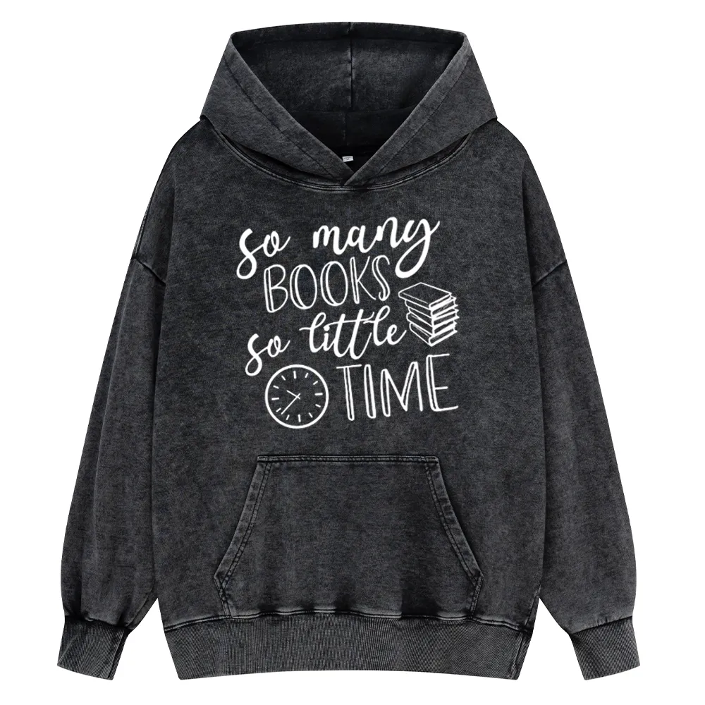 Pagewings So Many Books So Little Time Unisex Washed Hoodie