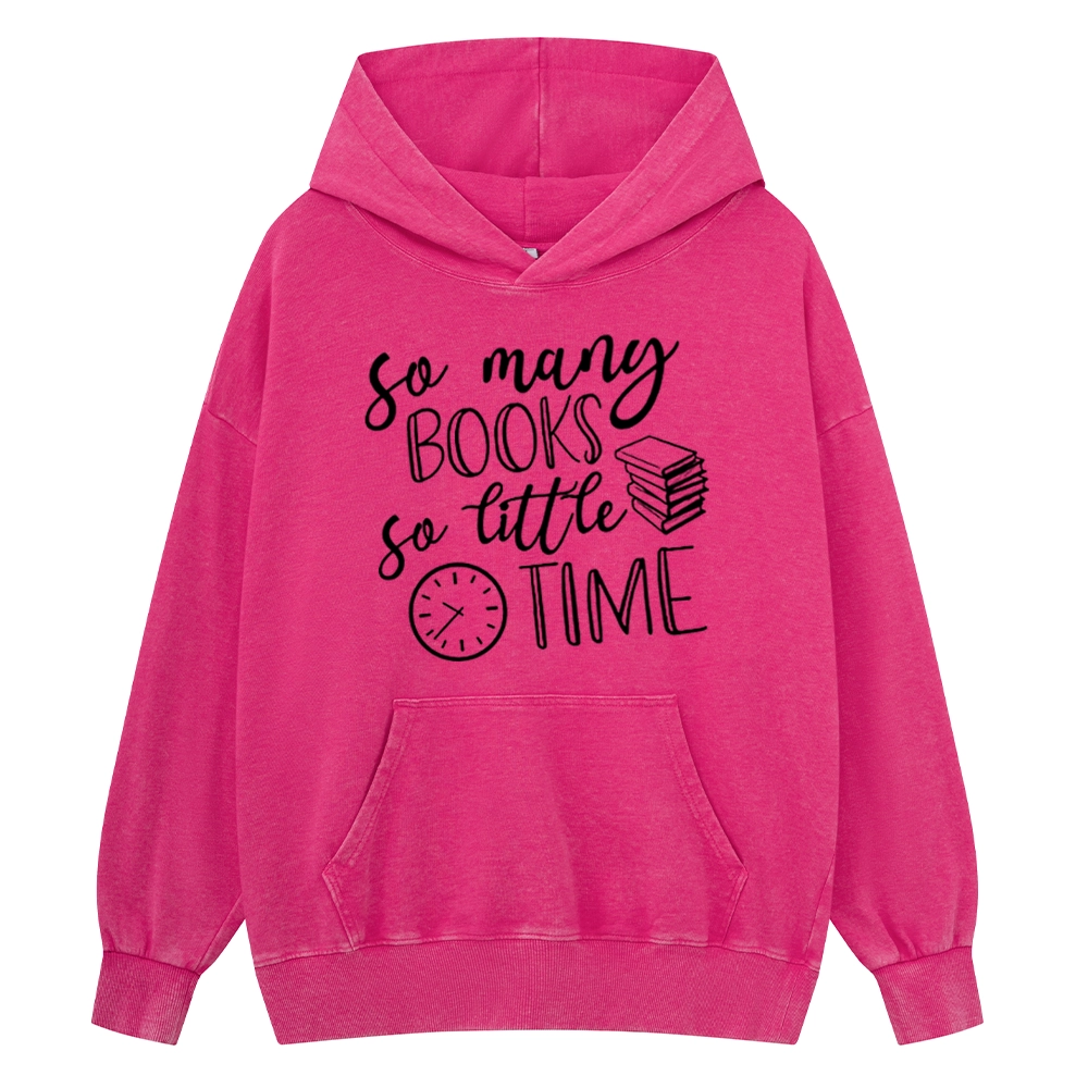 Pagewings So Many Books So Little Time Unisex Washed Hoodie