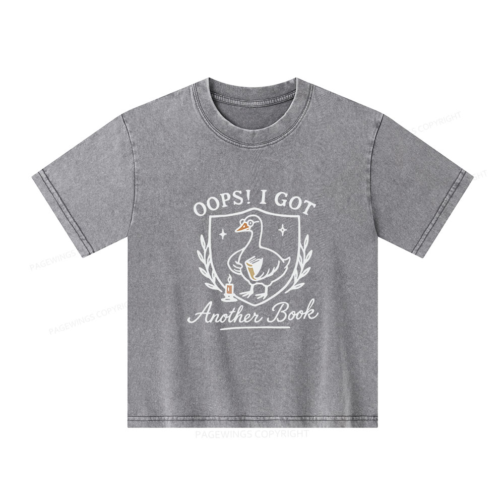 Pagewings Oops I Got Another Book Unisex Kids Washed T-shirt