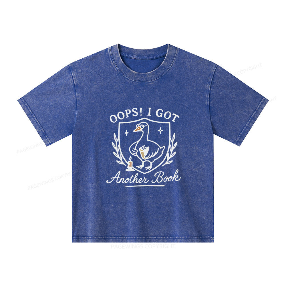 Pagewings Oops I Got Another Book Unisex Kids Washed T-shirt