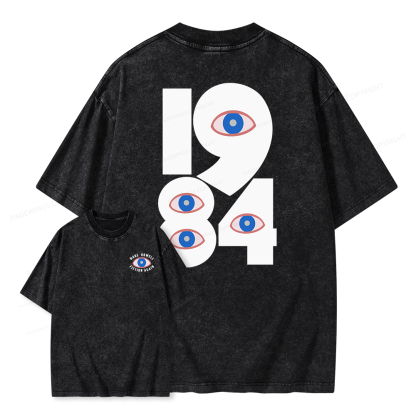 Pagewings 1984 Make Orwell Fiction Again Unisex Washed T-shirt