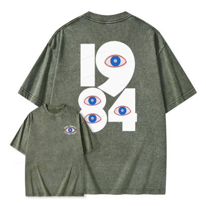 Pagewings 1984 Make Orwell Fiction Again Unisex Washed T-shirt