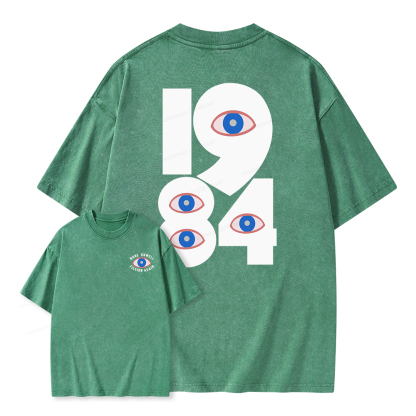 Pagewings 1984 Make Orwell Fiction Again Unisex Washed T-shirt