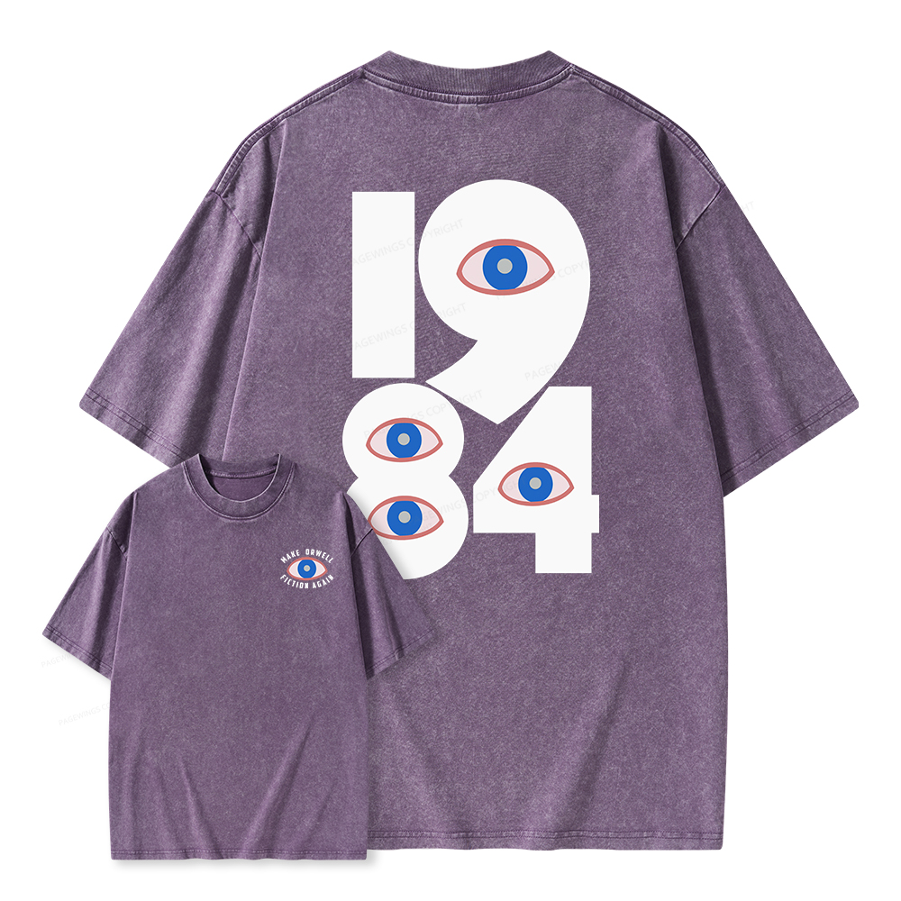 Pagewings 1984 Make Orwell Fiction Again Unisex Washed T-shirt