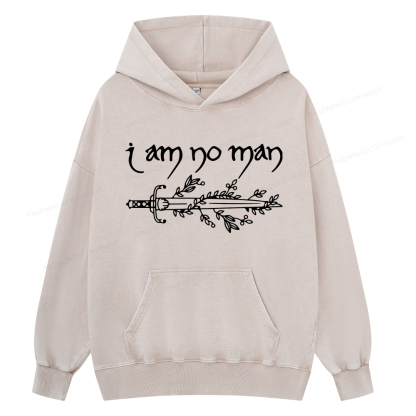 Pagewings I Am No Man Unisex Washed Hoodie