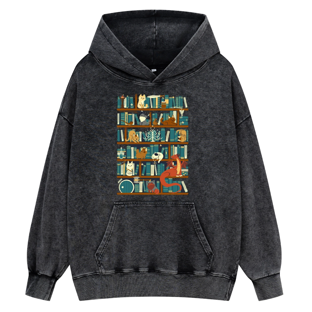 Pagewings Library of the Ring Unisex Washed Hoodie