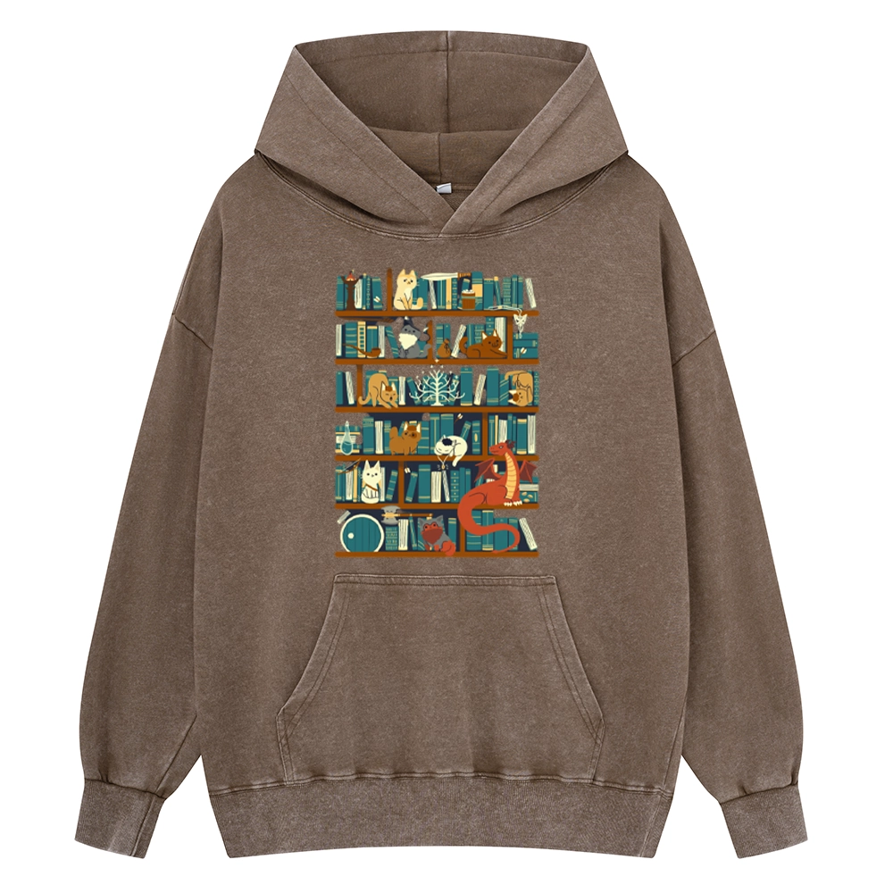 Pagewings Library of the Ring Unisex Washed Hoodie