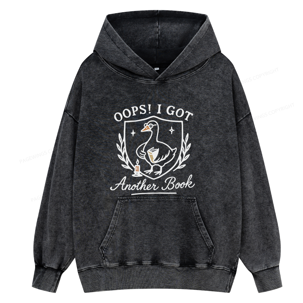 Pagewings Oops I Got Another Book Unisex Washed Hoodie