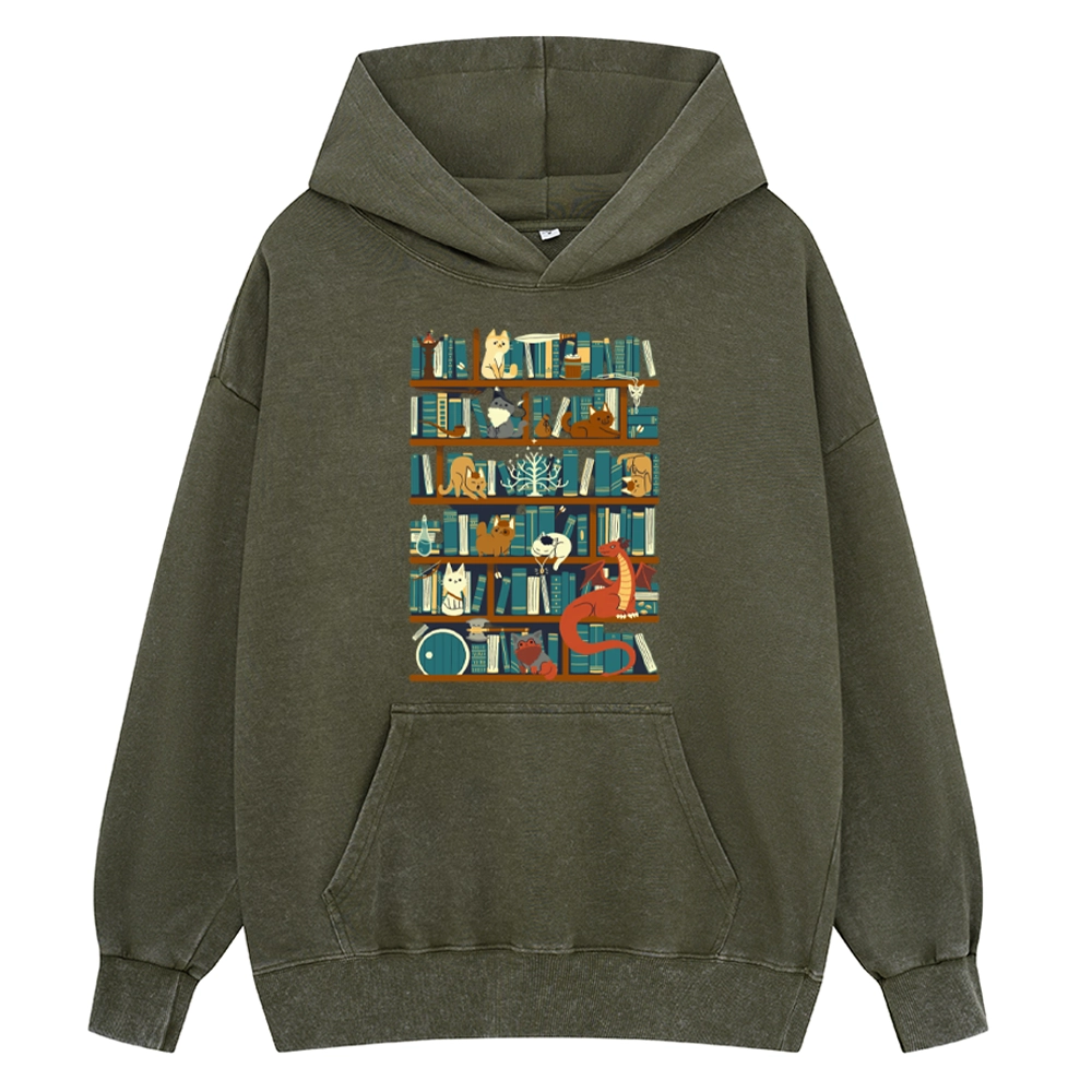Pagewings Library of the Ring Unisex Washed Hoodie