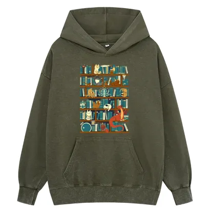 Pagewings Library of the Ring Unisex Washed Hoodie