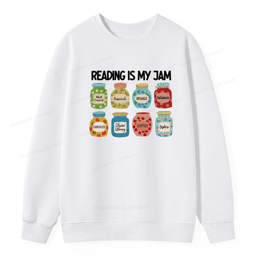 Pagewings Reading is My Jam Bookworm Unisex Classic Sweatshirt