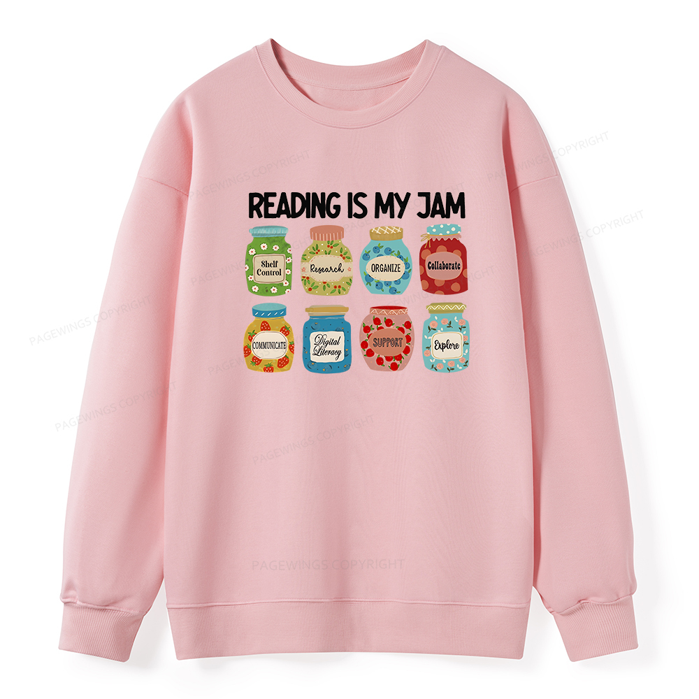 Pagewings Reading is My Jam Bookworm Unisex Classic Sweatshirt
