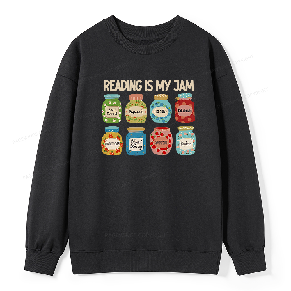 Pagewings Reading is My Jam Bookworm Unisex Classic Sweatshirt