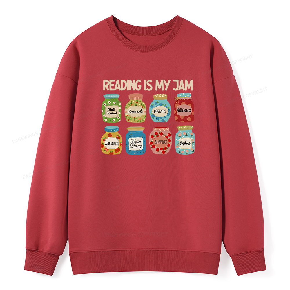 Pagewings Reading is My Jam Bookworm Unisex Classic Sweatshirt