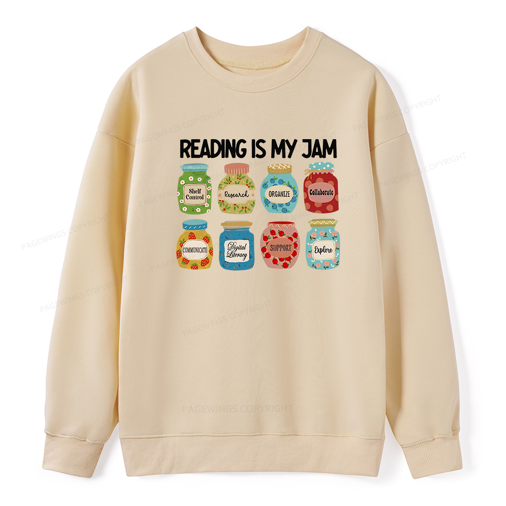 Pagewings Reading is My Jam Bookworm Unisex Classic Sweatshirt