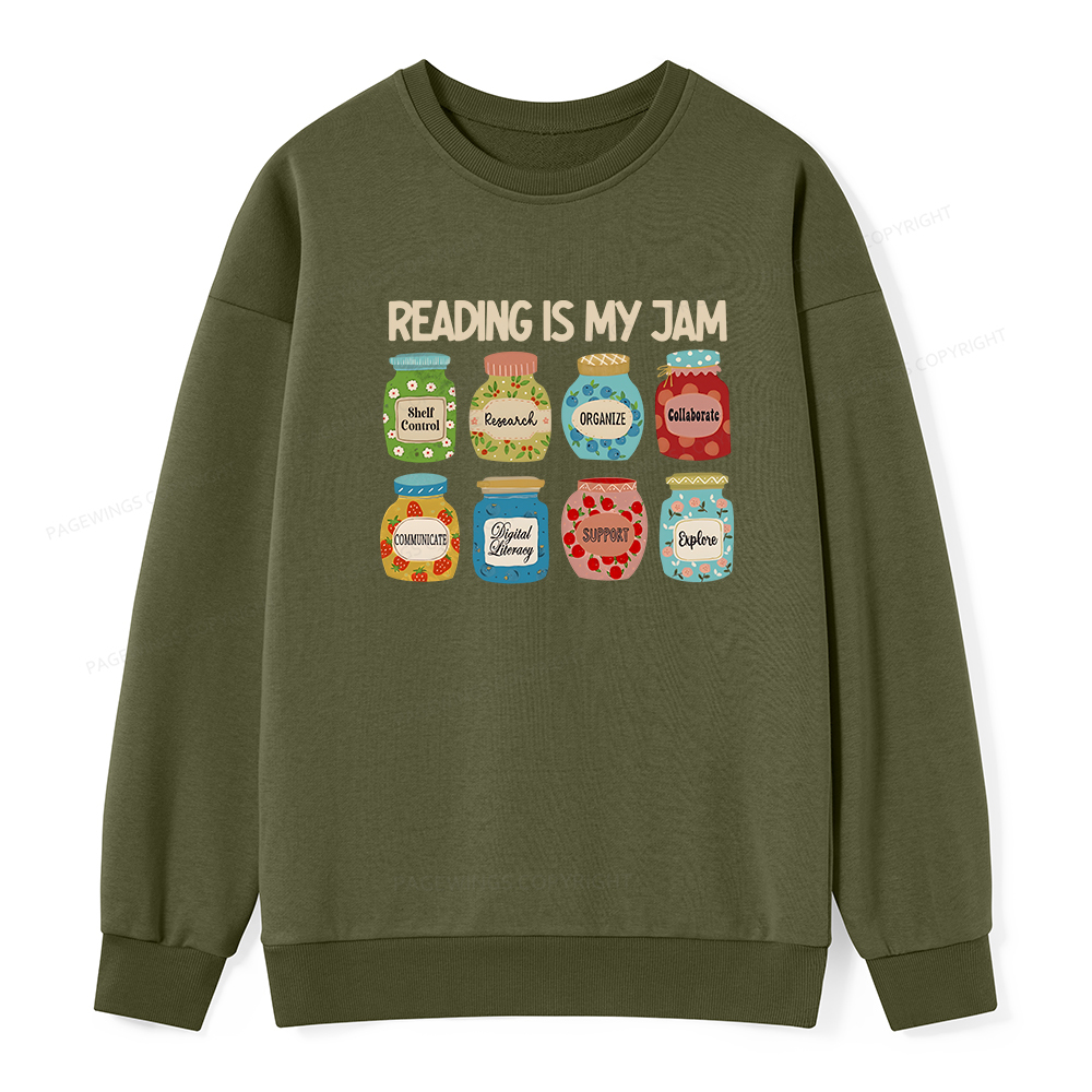 Pagewings Reading is My Jam Bookworm Unisex Classic Sweatshirt