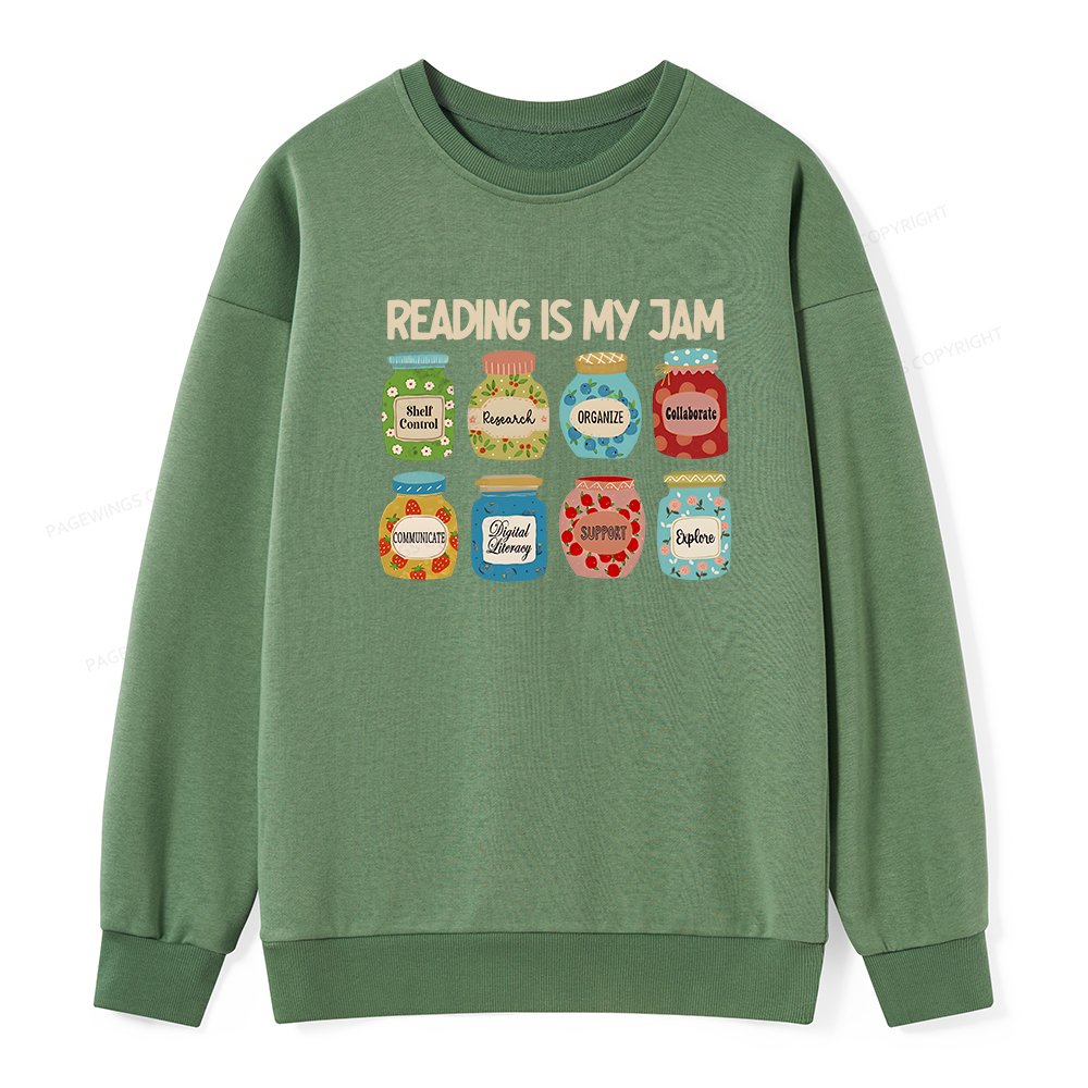 Pagewings Reading is My Jam Bookworm Unisex Classic Sweatshirt