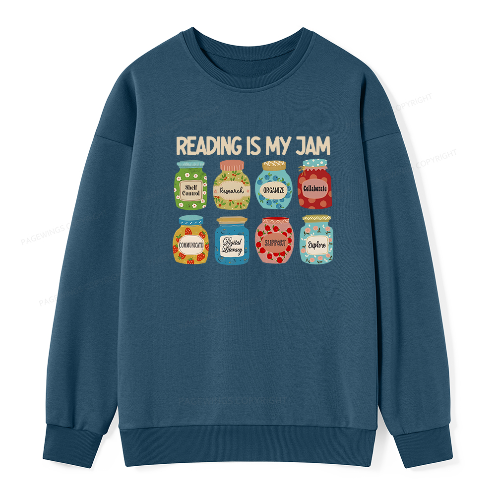 Pagewings Reading is My Jam Bookworm Unisex Classic Sweatshirt
