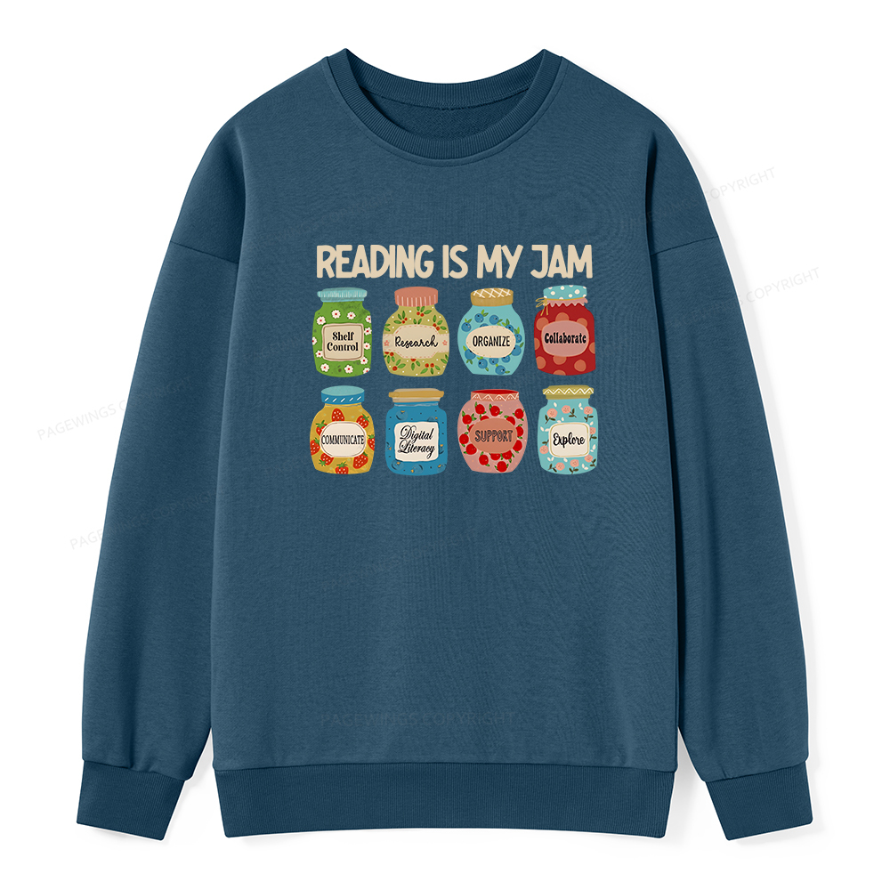 Pagewings Reading is My Jam Bookworm Unisex Classic Sweatshirt