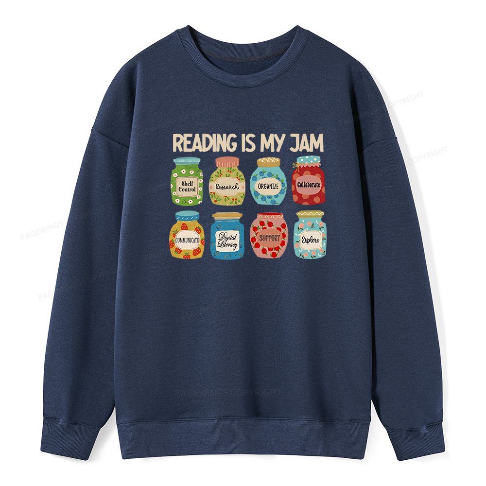 Pagewings Reading is My Jam Bookworm Unisex Classic Sweatshirt