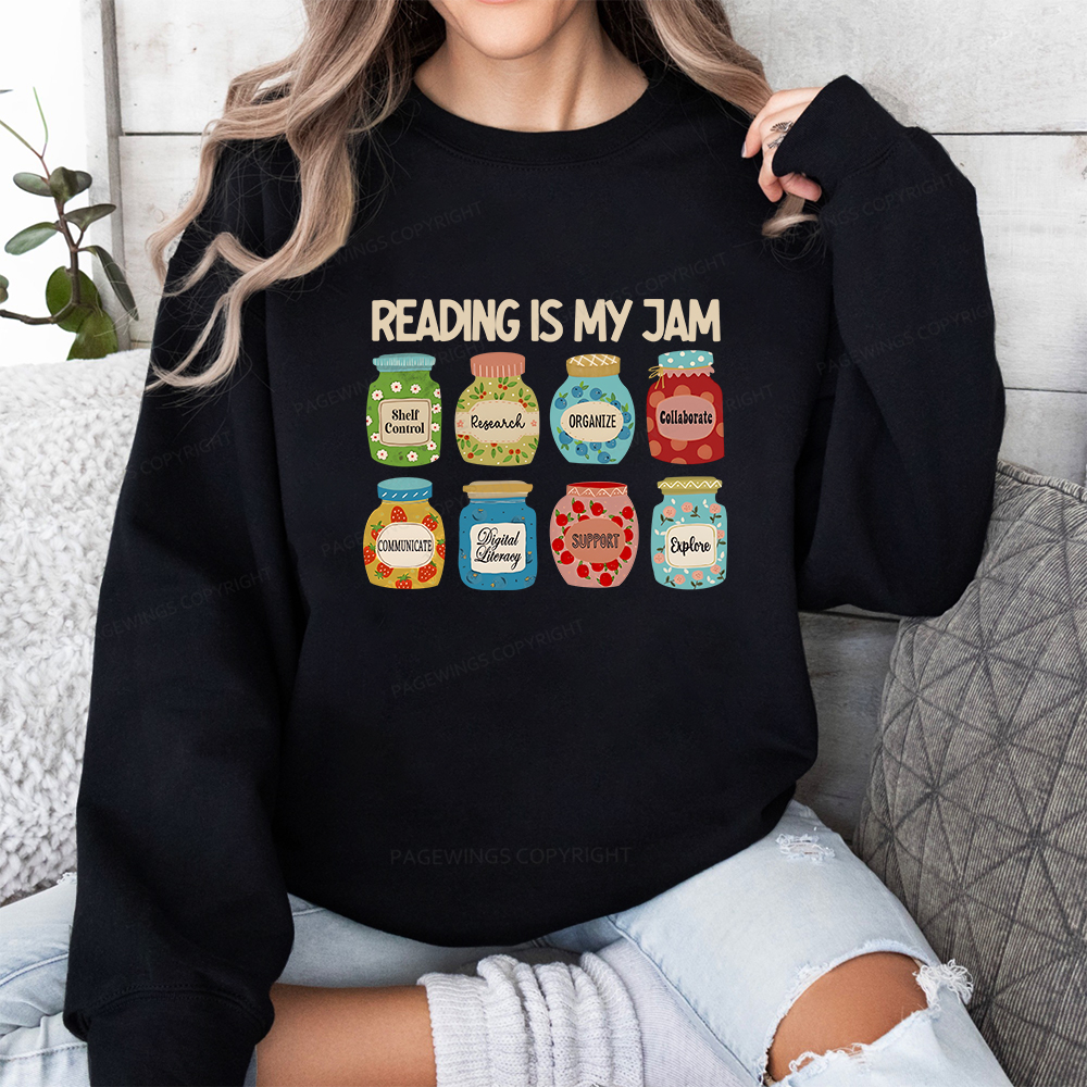 Pagewings Reading is My Jam Bookworm Unisex Classic Sweatshirt