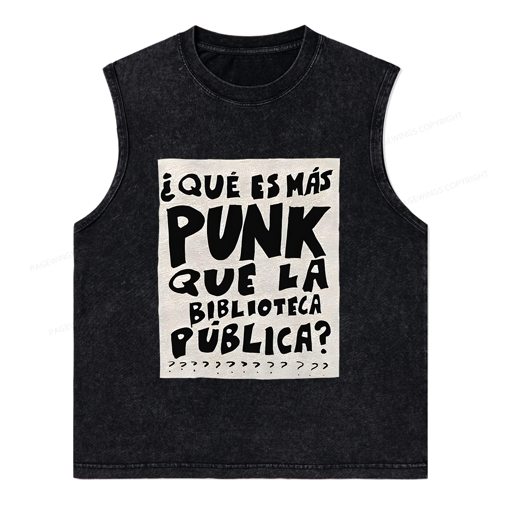 Pagewings What's More Punk Than The Public Library Unisex Washed Tank Top
