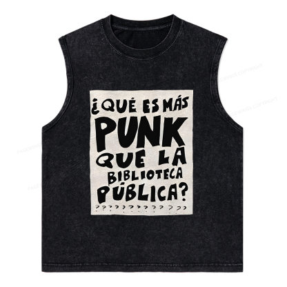 Pagewings What's More Punk Than The Public Library Unisex Washed Tank Top