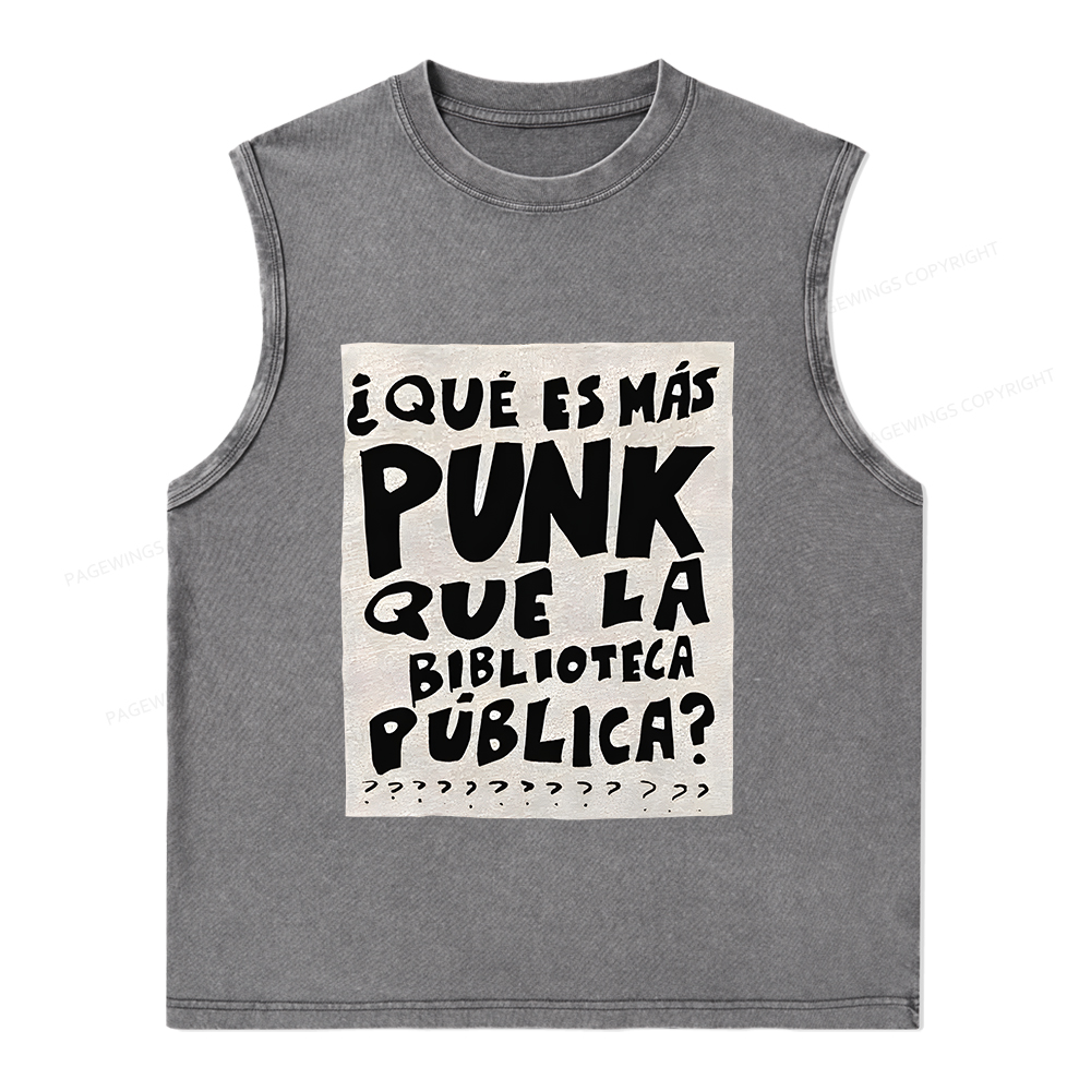 Pagewings What's More Punk Than The Public Library Unisex Washed Tank Top