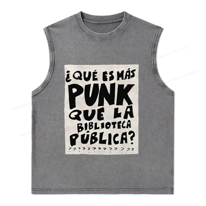 Pagewings What's More Punk Than The Public Library Unisex Washed Tank Top