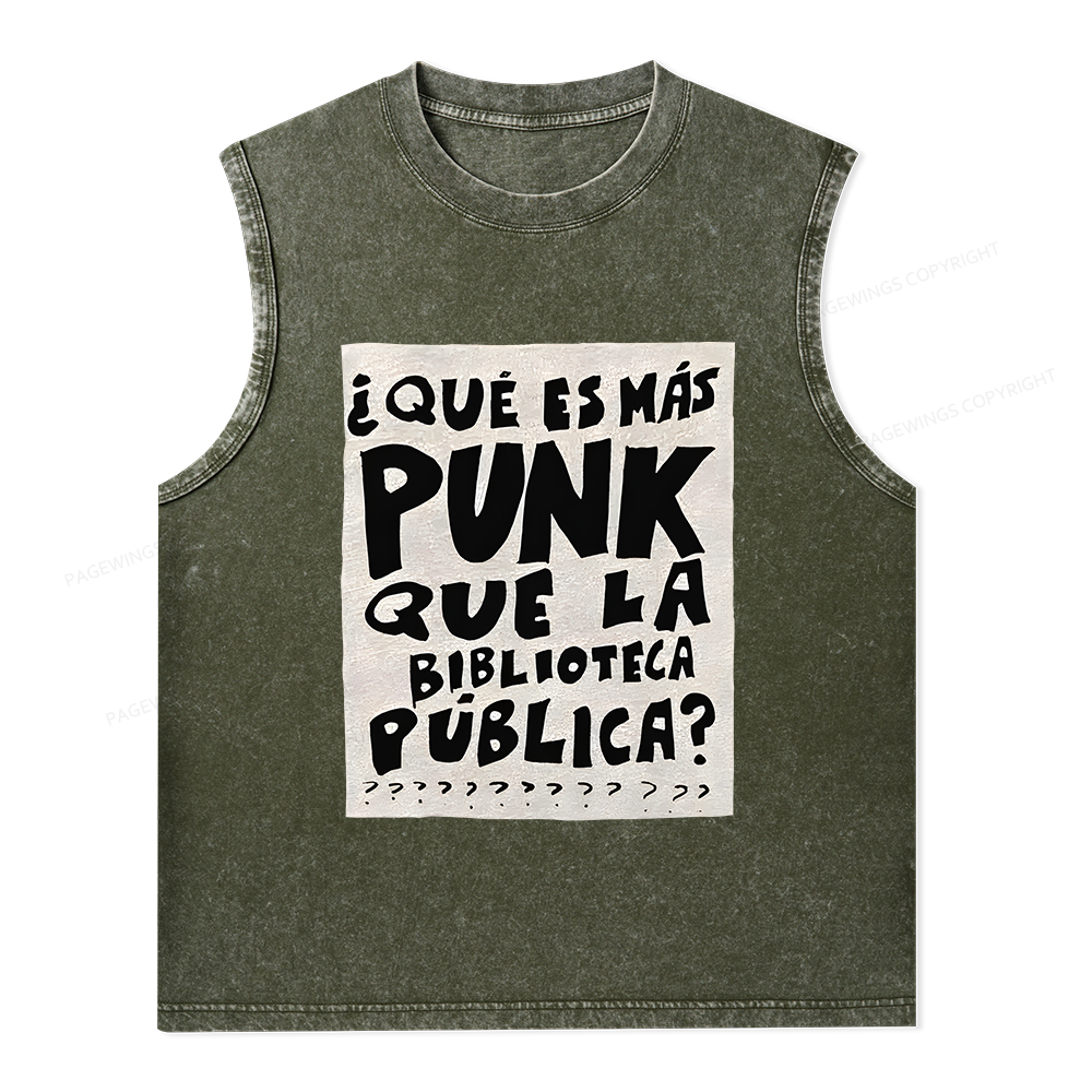 Pagewings What's More Punk Than The Public Library Unisex Washed Tank Top