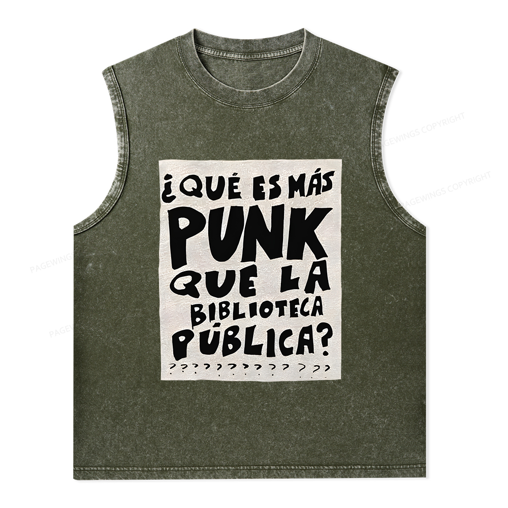 Pagewings What's More Punk Than The Public Library Unisex Washed Tank Top