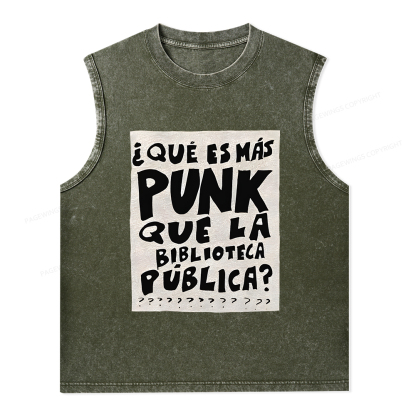 Pagewings What's More Punk Than The Public Library Unisex Washed Tank Top