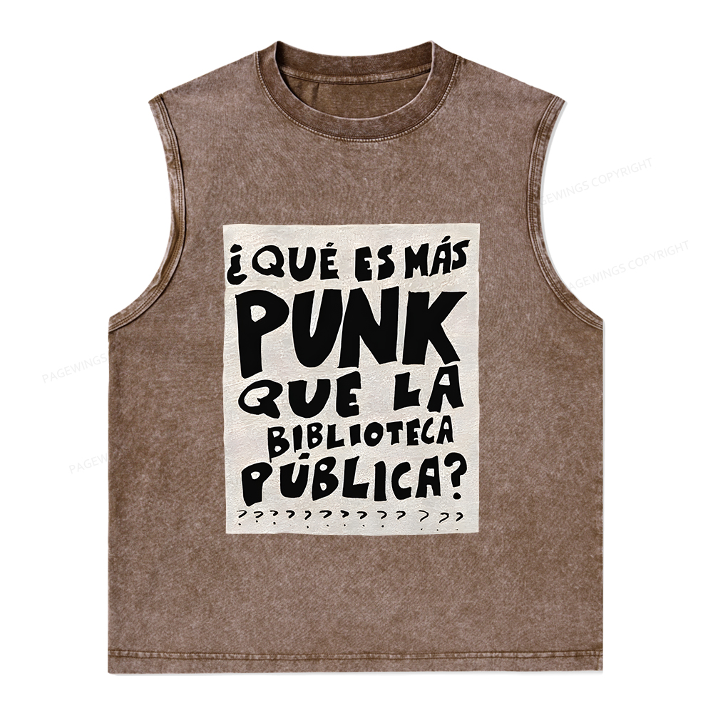 Pagewings What's More Punk Than The Public Library Unisex Washed Tank Top