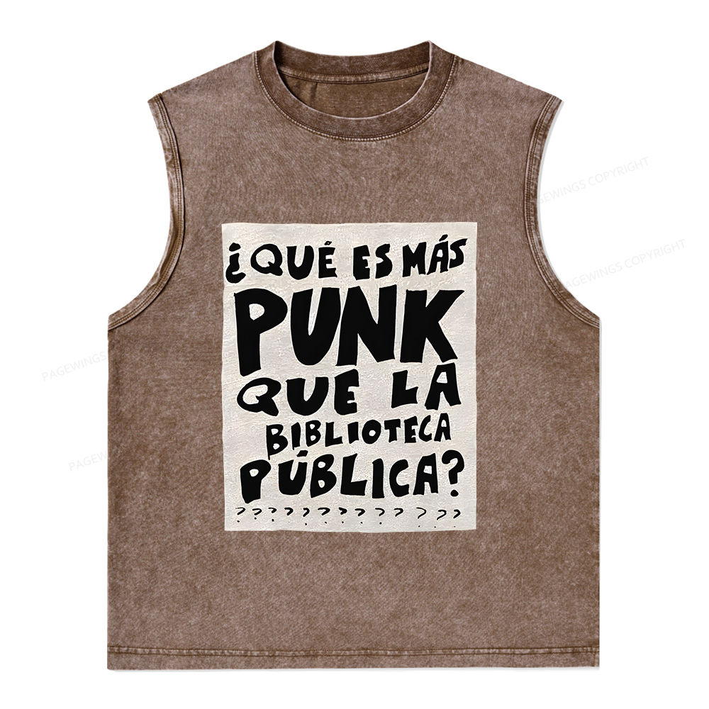 Pagewings What's More Punk Than The Public Library Unisex Washed Tank Top