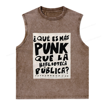Pagewings What's More Punk Than The Public Library Unisex Washed Tank Top