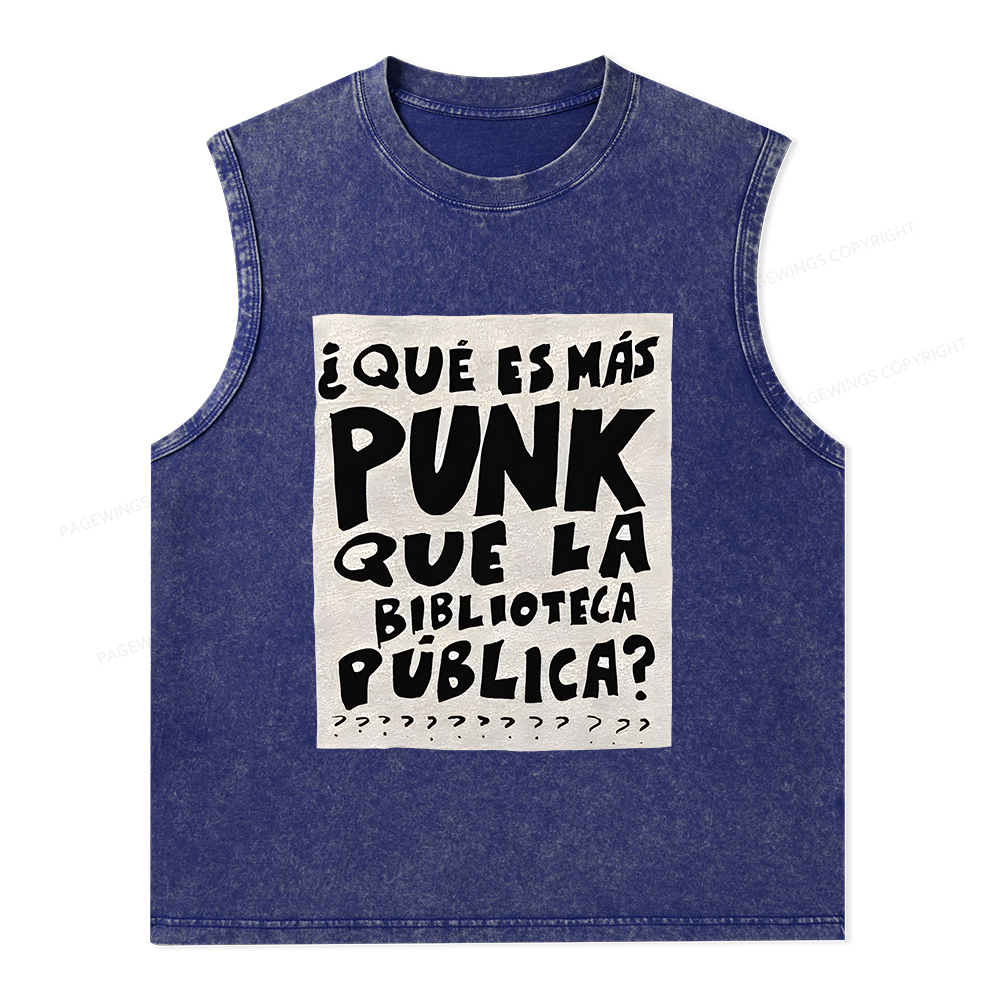 Pagewings What's More Punk Than The Public Library Unisex Washed Tank Top