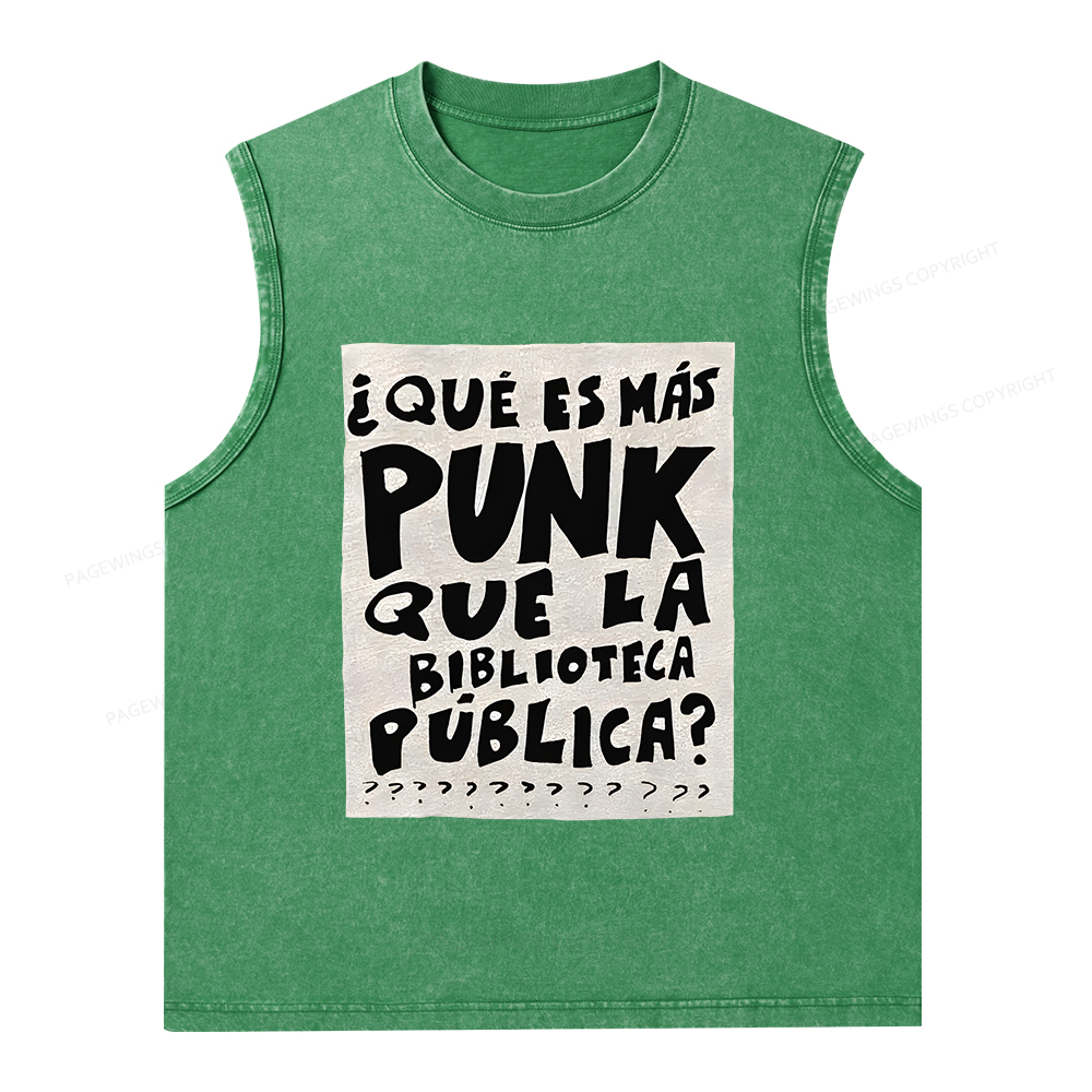 Pagewings What's More Punk Than The Public Library Unisex Washed Tank Top
